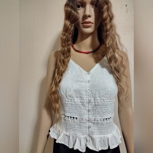 Rebellion boho lace camisole tank top, L, NWT